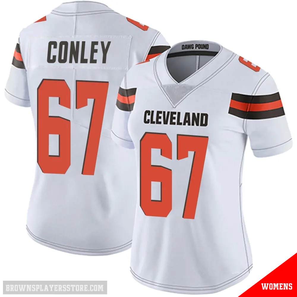＃67 Women's Jack Conley White Limited Cleveland Browns Vapor Untouchable Jersey