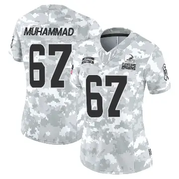 ＃67 Women's Jamil Muhammad Arctic Camo Limited Cleveland Browns 2024 Salute to Service Jersey