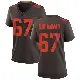 ＃67 Women's Jamil Muhammad Brown Game Cleveland Browns Alternate Jersey