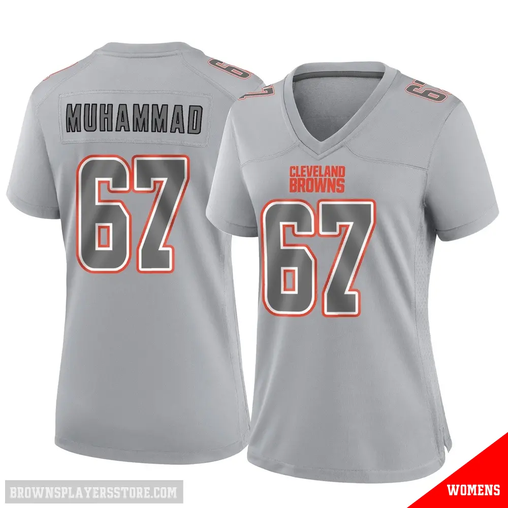 ＃67 Women's Jamil Muhammad Gray Game Cleveland Browns Atmosphere Fashion Jersey