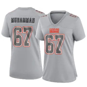 ＃67 Women's Jamil Muhammad Gray Game Cleveland Browns Atmosphere Fashion Jersey