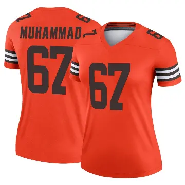 ＃67 Women's Jamil Muhammad Orange Legend Cleveland Browns Inverted Jersey
