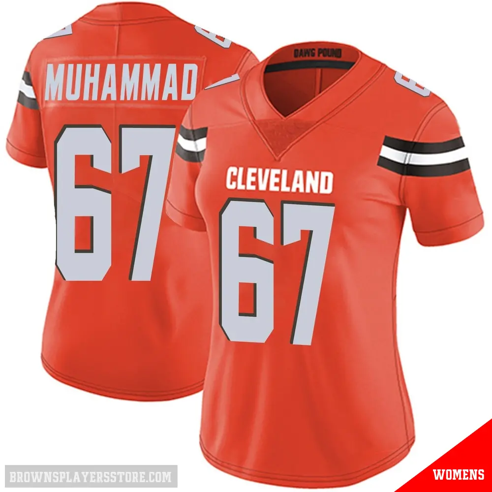＃67 Women's Jamil Muhammad Orange Limited Cleveland Browns Alternate Vapor Untouchable Jersey