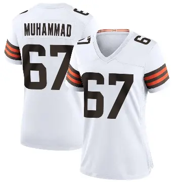 ＃67 Women's Jamil Muhammad White Game Cleveland Browns Jersey
