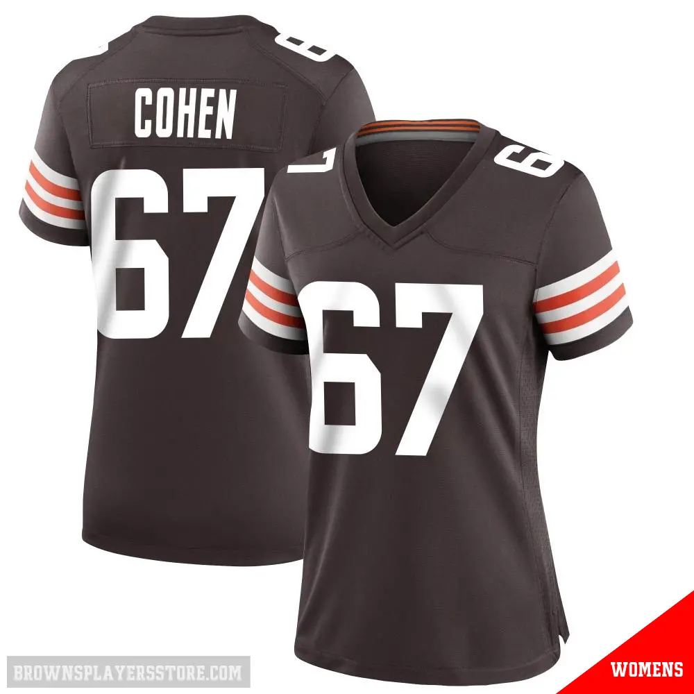 ＃67 Women's Javion Cohen Brown Game Cleveland Browns Team Color Jersey