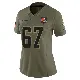 ＃67 Women's Javion Cohen Olive Limited Cleveland Browns 2025 Salute to Service Jersey