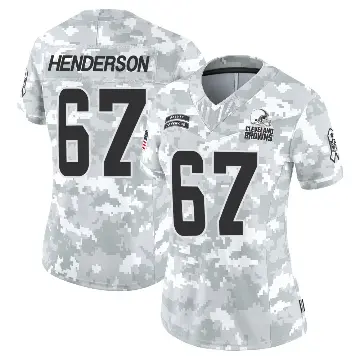 ＃67 Women's LaDarius Henderson Arctic Camo Limited Cleveland Browns 2024 Salute to Service Jersey