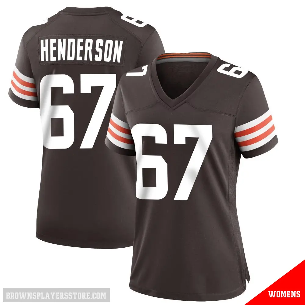 ＃67 Women's LaDarius Henderson Brown Game Cleveland Browns Team Color Jersey