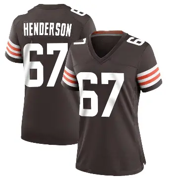 ＃67 Women's LaDarius Henderson Brown Game Cleveland Browns Team Color Jersey