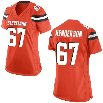 ＃67 Women's LaDarius Henderson Orange Game Cleveland Browns Alternate Jersey
