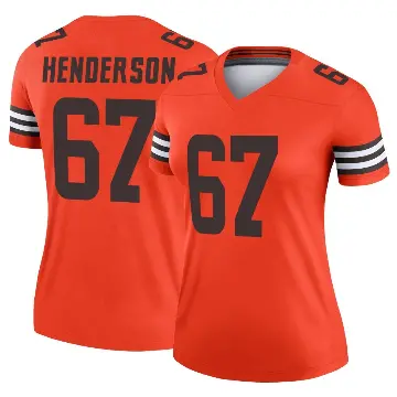 ＃67 Women's LaDarius Henderson Orange Legend Cleveland Browns Inverted Jersey