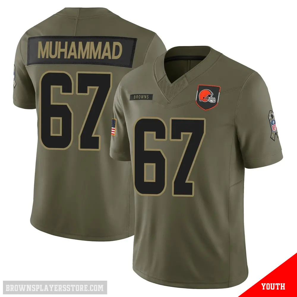＃67 Youth Jamil Muhammad Olive Limited Cleveland Browns 2025 Salute to Service Jersey