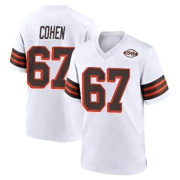 ＃67 Youth Javion Cohen White Game Cleveland Browns 1946 Collection Alternate Jersey