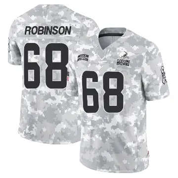 ＃68 Men's Cam Robinson Arctic Camo Limited Cleveland Browns 2024 Salute to Service Jersey