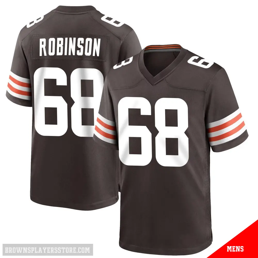 ＃68 Men's Cam Robinson Brown Game Cleveland Browns Team Color Jersey