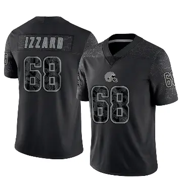 ＃68 Men's Coziah Izzard Black Limited Cleveland Browns Reflective Jersey