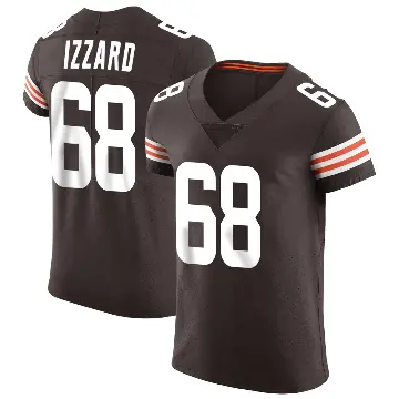 ＃68 Men's Coziah Izzard Brown Elite Cleveland Browns Vapor Jersey