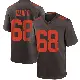 ＃68 Men's Coziah Izzard Brown Game Cleveland Browns Alternate Jersey