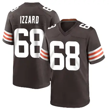 ＃68 Men's Coziah Izzard Brown Game Cleveland Browns Team Color Jersey