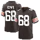 ＃68 Men's Coziah Izzard Brown Game Cleveland Browns Team Color Jersey