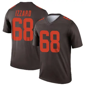 ＃68 Men's Coziah Izzard Brown Legend Cleveland Browns Alternate Jersey