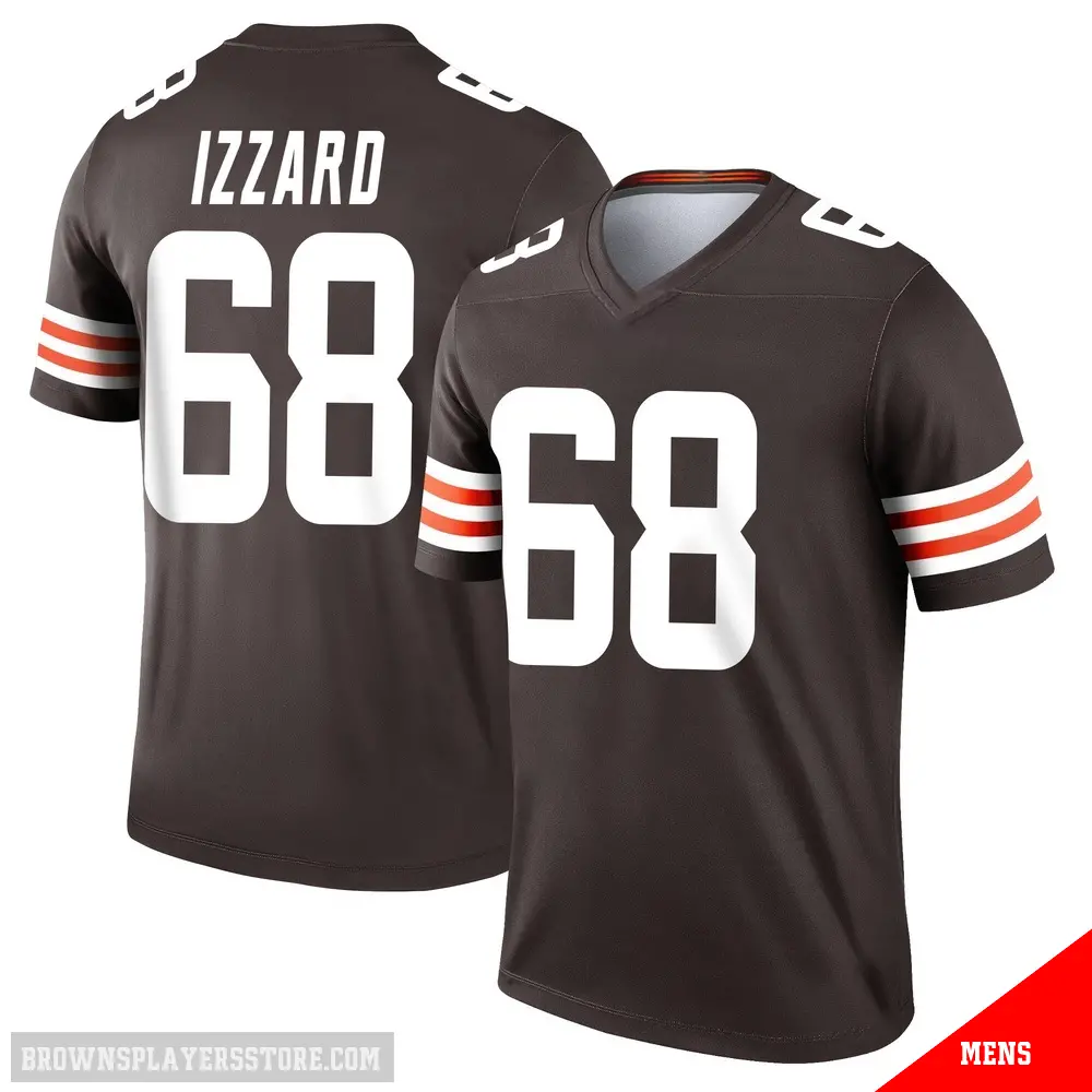 ＃68 Men's Coziah Izzard Brown Legend Cleveland Browns Jersey