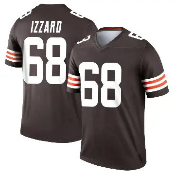 ＃68 Men's Coziah Izzard Brown Legend Cleveland Browns Jersey