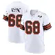 ＃68 Men's Coziah Izzard White Game Cleveland Browns 1946 Collection Alternate Jersey
