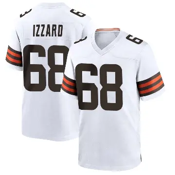 ＃68 Men's Coziah Izzard White Game Cleveland Browns Jersey