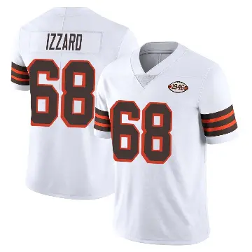 ＃68 Men's Coziah Izzard White Limited Cleveland Browns Vapor 1946 Collection Alternate Jersey
