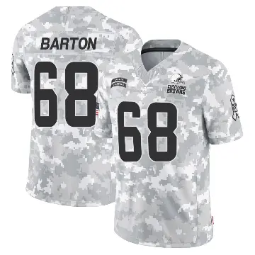 ＃68 Men's Jackson Barton Arctic Camo Limited Cleveland Browns 2024 Salute to Service Jersey