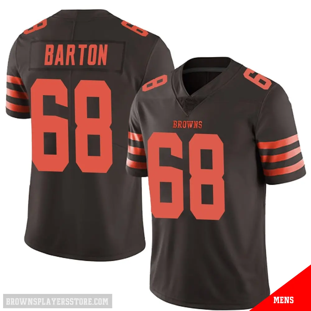 ＃68 Men's Jackson Barton Brown Limited Cleveland Browns Color Rush Jersey