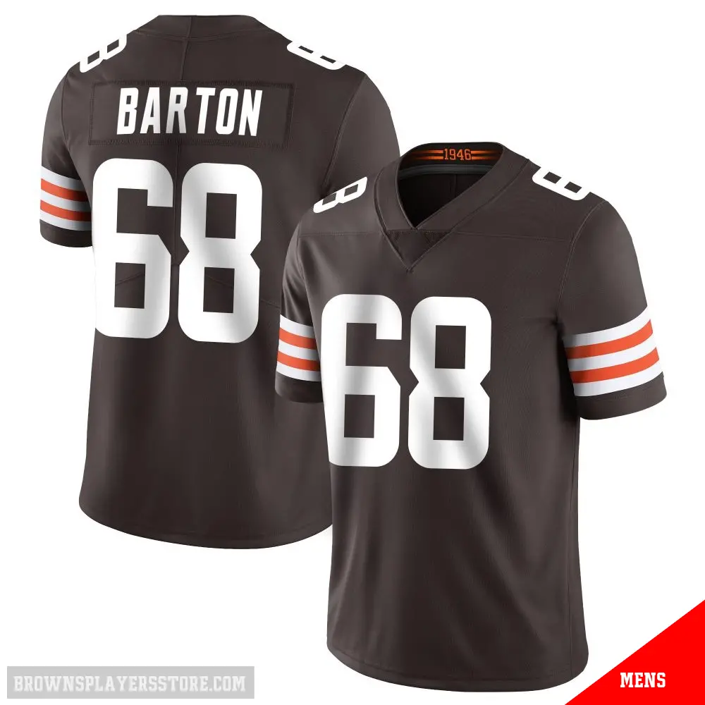 ＃68 Men's Jackson Barton Brown Limited Cleveland Browns Team Color Vapor Untouchable Jersey