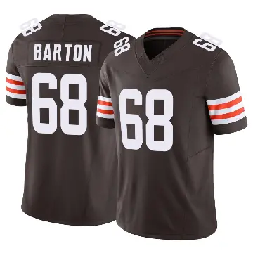 ＃68 Men's Jackson Barton Brown Limited Cleveland Browns Vapor F.U.S.E. Jersey