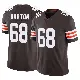 ＃68 Men's Jackson Barton Brown Limited Cleveland Browns Vapor F.U.S.E. Jersey
