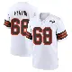 ＃68 Men's Jackson Barton White Game Cleveland Browns 1946 Collection Alternate Jersey