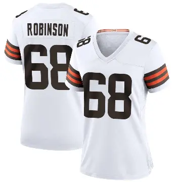 ＃68 Women's Cam Robinson White Game Cleveland Browns Jersey