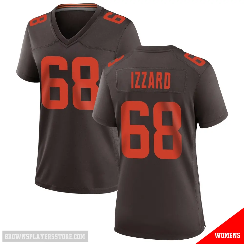 ＃68 Women's Coziah Izzard Brown Game Cleveland Browns Alternate Jersey