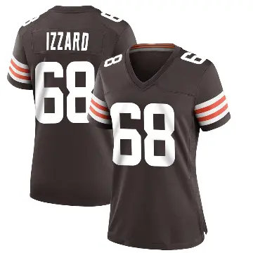 ＃68 Women's Coziah Izzard Brown Game Cleveland Browns Team Color Jersey