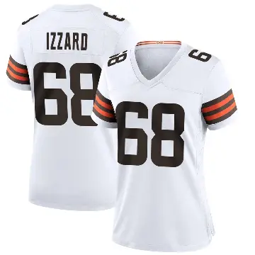 ＃68 Women's Coziah Izzard White Game Cleveland Browns Jersey