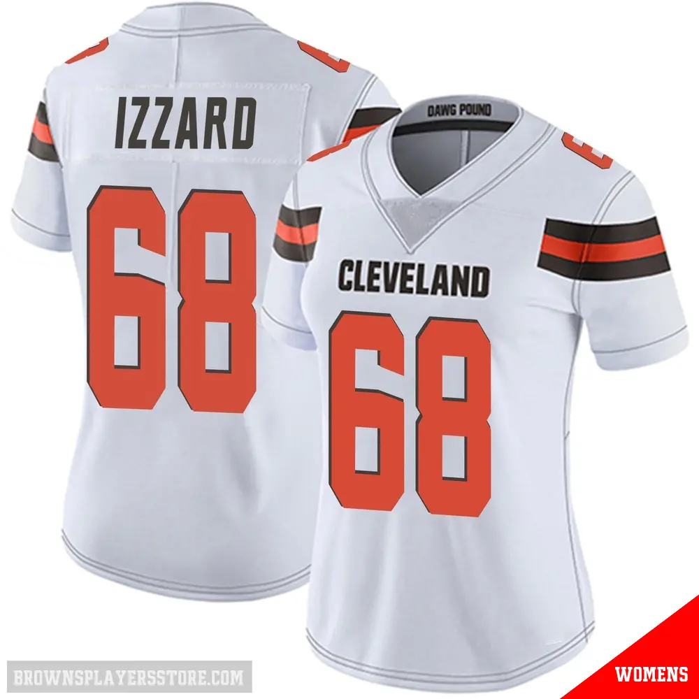 ＃68 Women's Coziah Izzard White Limited Cleveland Browns Vapor Untouchable Jersey