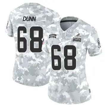 ＃68 Women's Michael Dunn Arctic Camo Limited Cleveland Browns 2024 Salute to Service Jersey
