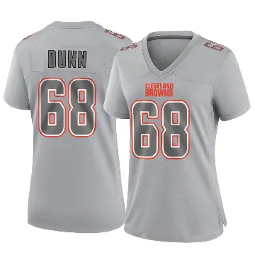 ＃68 Women's Michael Dunn Gray Game Cleveland Browns Atmosphere Fashion Jersey