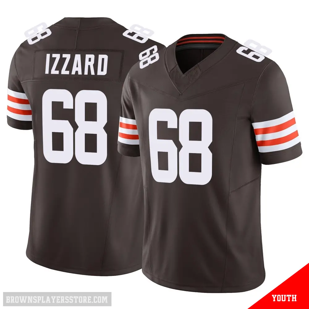 ＃68 Youth Coziah Izzard Brown Limited Cleveland Browns Vapor F.U.S.E. Jersey
