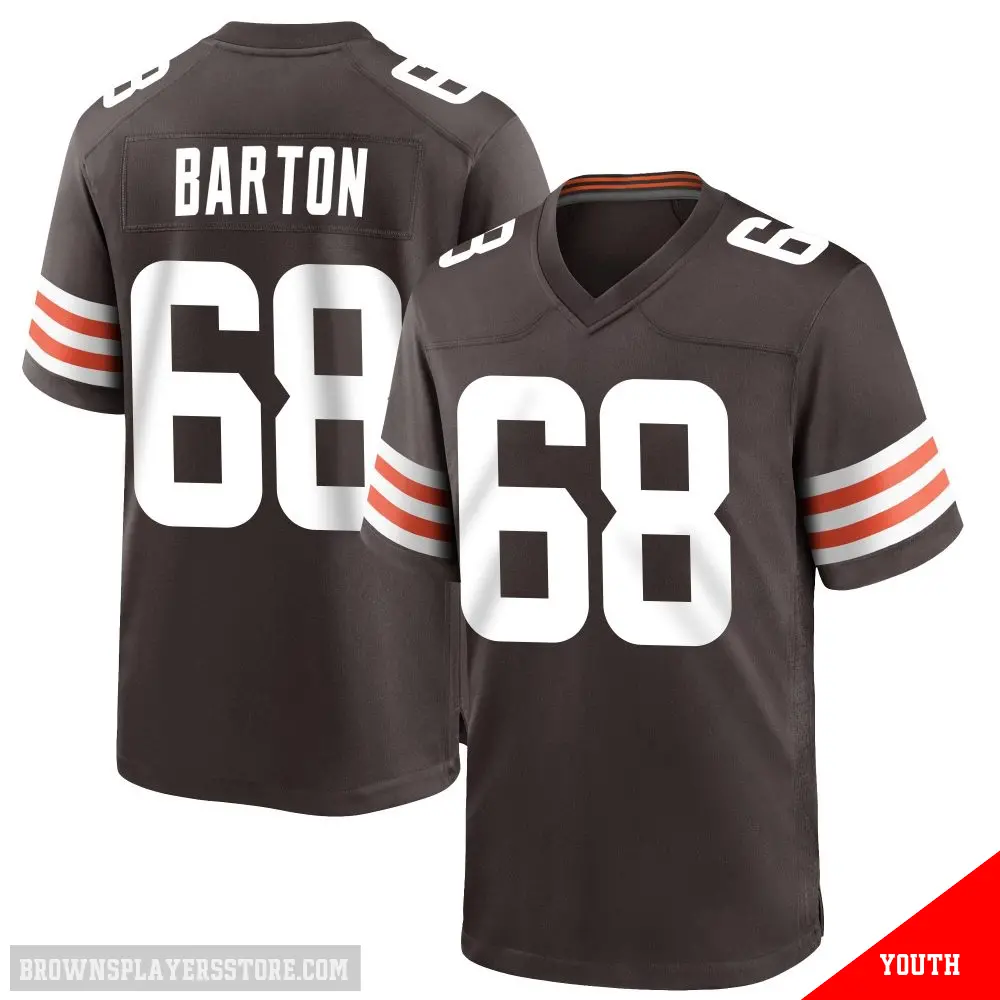 ＃68 Youth Jackson Barton Brown Game Cleveland Browns Team Color Jersey