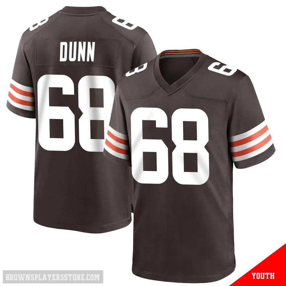＃68 Youth Michael Dunn Brown Game Cleveland Browns Team Color Jersey