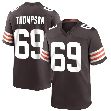 ＃69 Men's Lorenzo Thompson Brown Game Cleveland Browns Team Color Jersey