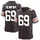 ＃69 Men's Lorenzo Thompson Brown Game Cleveland Browns Team Color Jersey