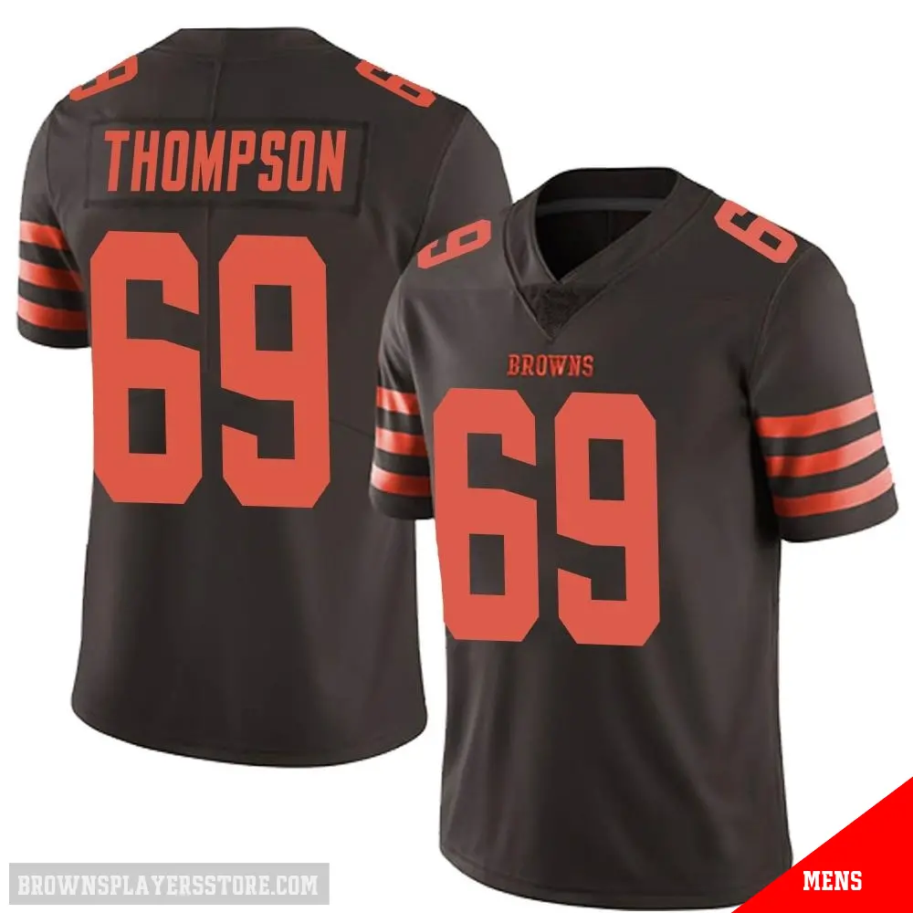 ＃69 Men's Lorenzo Thompson Brown Limited Cleveland Browns Color Rush Jersey