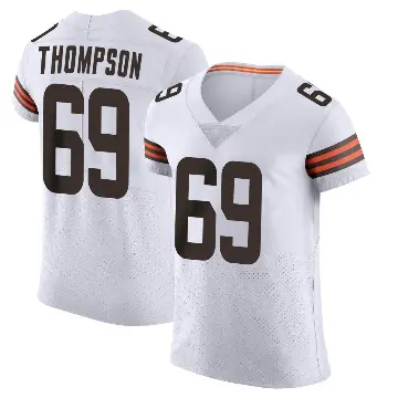 ＃69 Men's Lorenzo Thompson White Elite Cleveland Browns Vapor Jersey